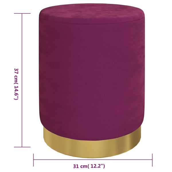 Runder Samt Hocker Violett mit Stauraum