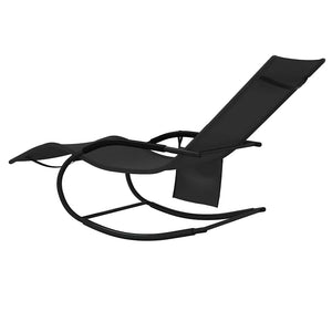 vidaXL Chaise longue à bascule noir en acier et textilène