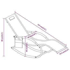 vidaXL Chaise longue à bascule noir en acier et textilène