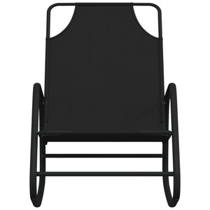 vidaXL Chaise longue à bascule noir en acier et textilène
