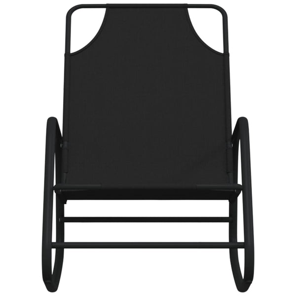 vidaXL Chaise longue à bascule noir en acier et textilène