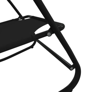 vidaXL Chaise longue à bascule noir en acier et textilène