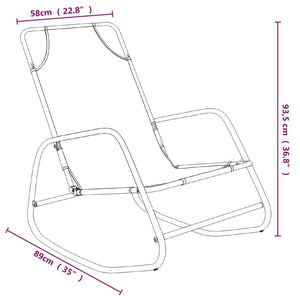 vidaXL Chaise longue à bascule noir en acier et textilène