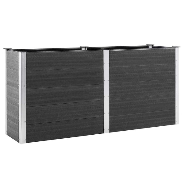 Garten-Hochbeet 200x50x91 cm WPC Grau