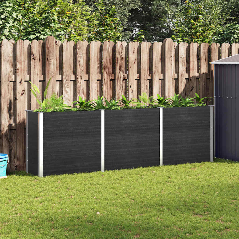 vidaXL Carré potager gris 300x50x91 cm WPC