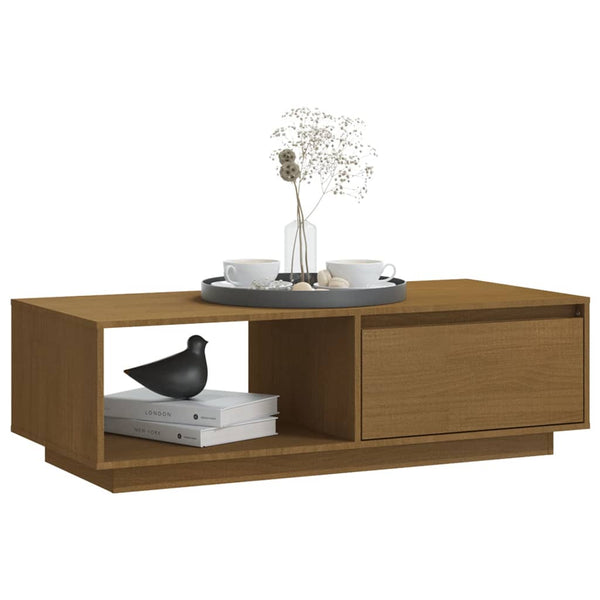 Honigbrauner Couchtisch Kiefer Massivholz 110 cm
