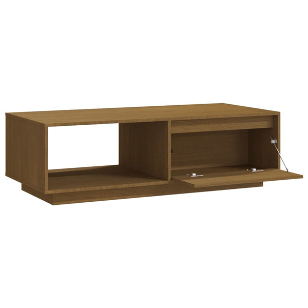 Honigbrauner Couchtisch Kiefer Massivholz 110 cm