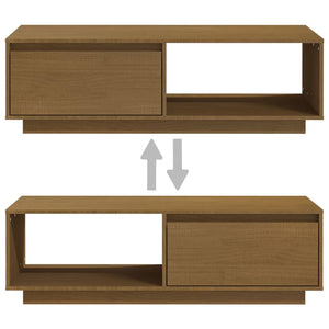 Honigbrauner Couchtisch Kiefer Massivholz 110 cm