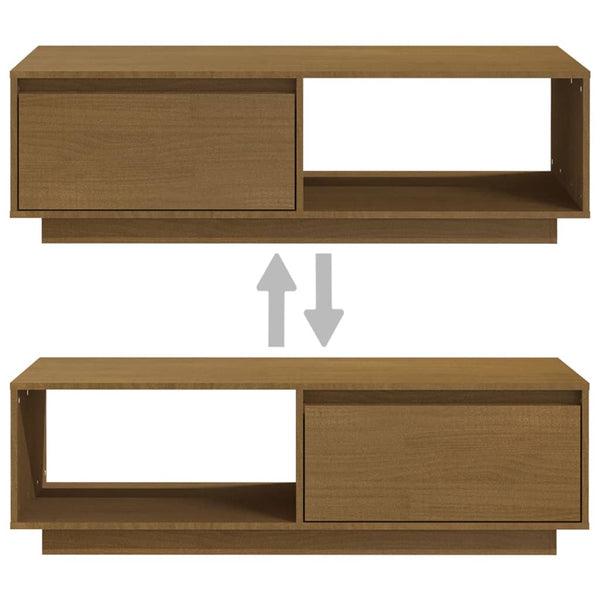 Honigbrauner Couchtisch Kiefer Massivholz 110 cm