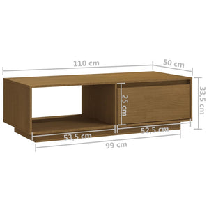 Honigbrauner Couchtisch Kiefer Massivholz 110 cm