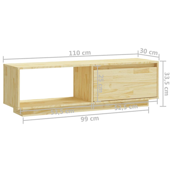 TV-Schrank Massivholz Kiefer 110 cm