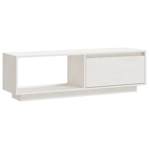 Weißer TV-Schrank Kiefer Massivholz 110 cm