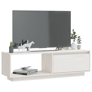 Weißer TV-Schrank Kiefer Massivholz 110 cm