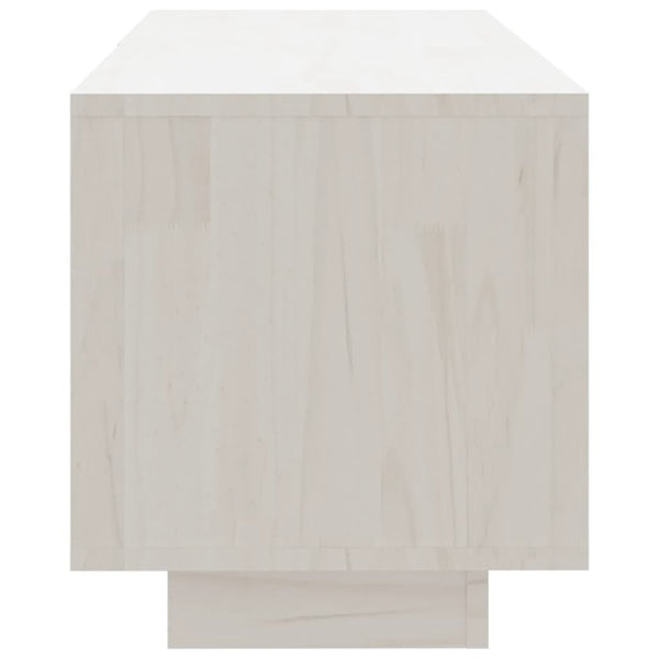 Weißer TV-Schrank Kiefer Massivholz 110 cm