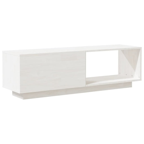 Weißer TV-Schrank Kiefer Massivholz 110 cm