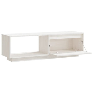 Weißer TV-Schrank Kiefer Massivholz 110 cm