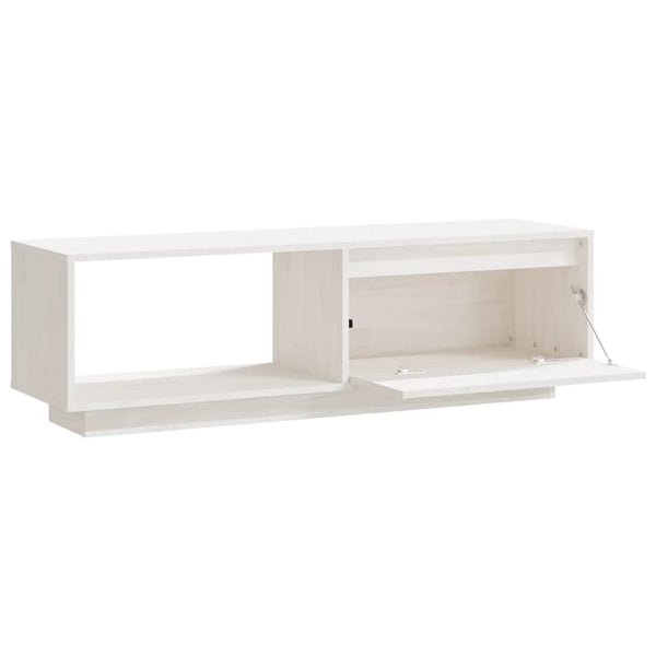 Weißer TV-Schrank Kiefer Massivholz 110 cm