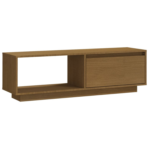 vidaXL Meuble TV marron miel 110x30x33,5 cm Bois de pin massif