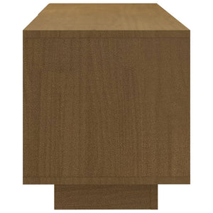 vidaXL Meuble TV marron miel 110x30x33,5 cm Bois de pin massif