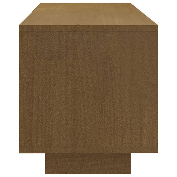 vidaXL Meuble TV marron miel 110x30x33,5 cm Bois de pin massif