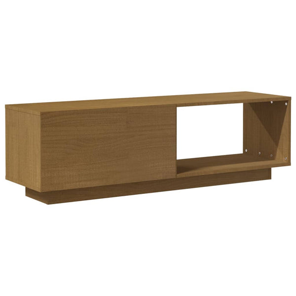 vidaXL Meuble TV marron miel 110x30x33,5 cm Bois de pin massif