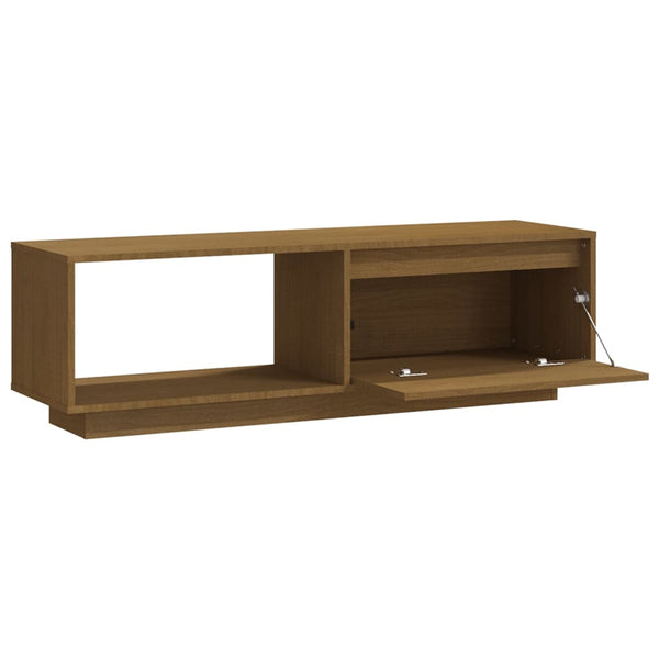 vidaXL Meuble TV marron miel 110x30x33,5 cm Bois de pin massif