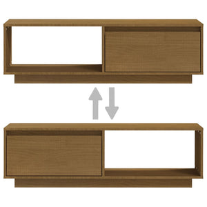 vidaXL Meuble TV marron miel 110x30x33,5 cm Bois de pin massif
