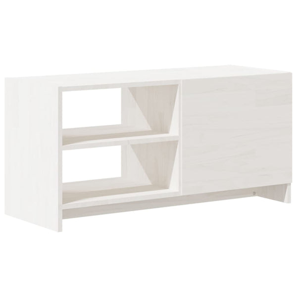 vidaXL Meuble TV Blanc 80x31x39 cm Bois de pin massif
