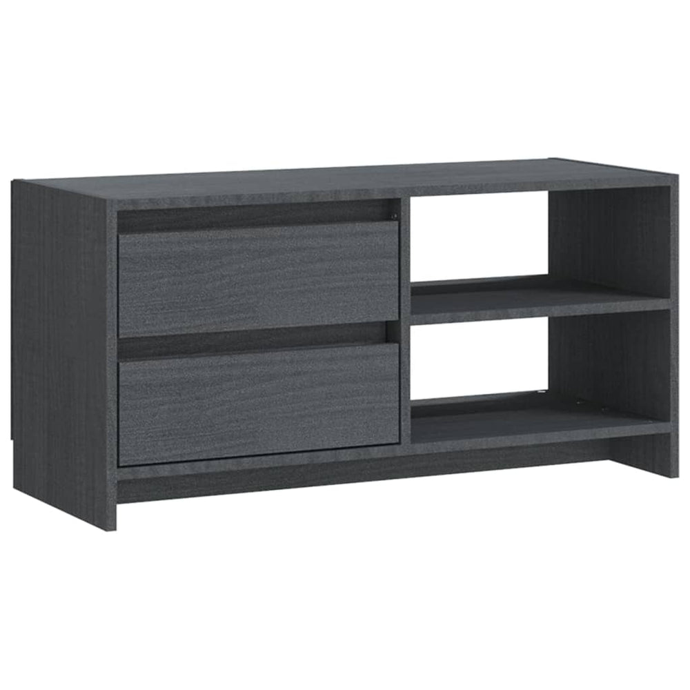 vidaXL Meuble TV gris 80x31x39 cm Bois de pin massif