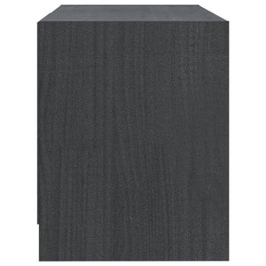 Grauer TV-Schrank Kiefer Massivholz 80 cm