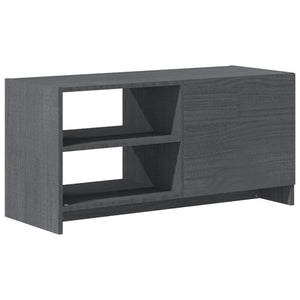 Grauer TV-Schrank Kiefer Massivholz 80 cm