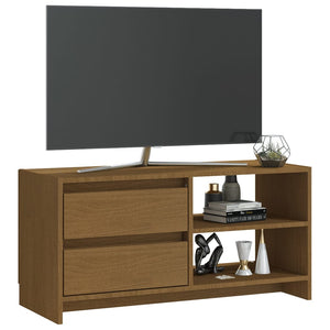 TV-Schrank Honigbraun Kiefer Massivholz 80cm