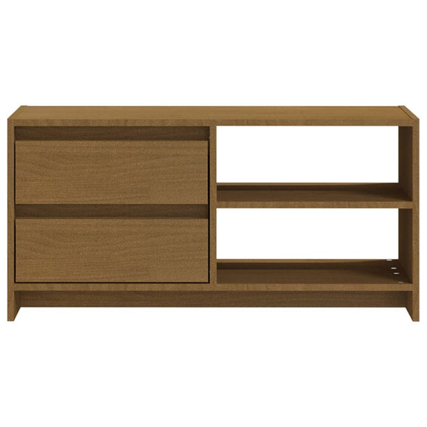 TV-Schrank Honigbraun Kiefer Massivholz 80cm