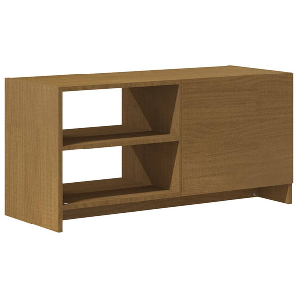 TV-Schrank Honigbraun Kiefer Massivholz 80cm