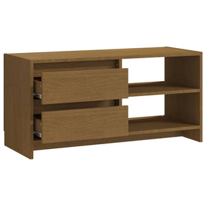 TV-Schrank Honigbraun Kiefer Massivholz 80cm