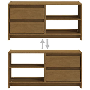 TV-Schrank Honigbraun Kiefer Massivholz 80cm