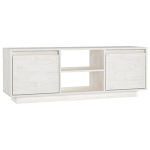 Weißer TV-Schrank Kiefer Massivholz 110cm