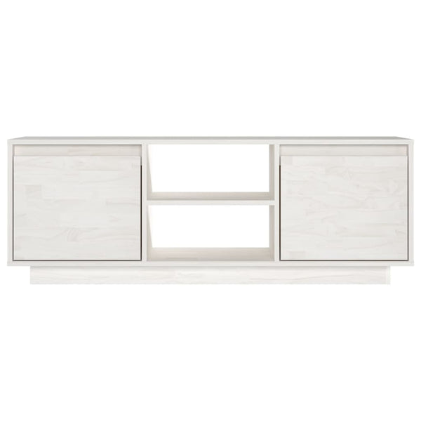Weißer TV-Schrank Kiefer Massivholz 110cm