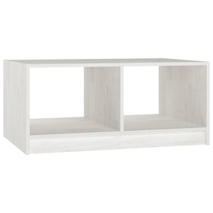 Weißer Couchtisch Kiefer Massivholz 75x50 cm