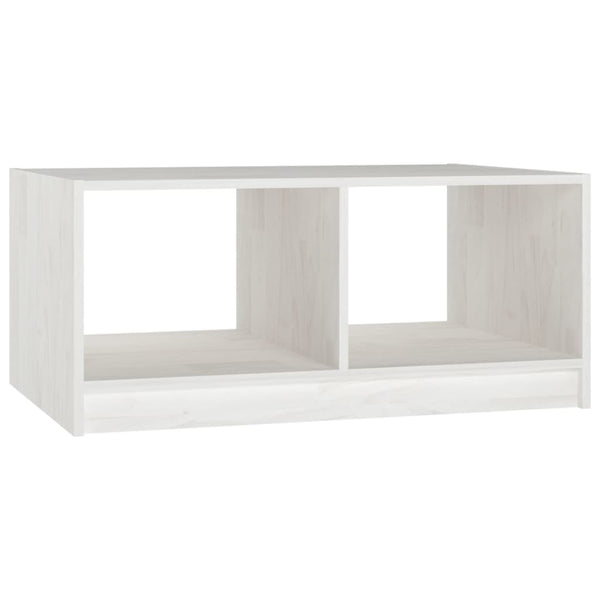 Weißer Couchtisch Kiefer Massivholz 75x50 cm