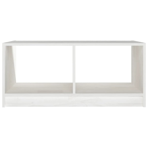 Weißer Couchtisch Kiefer Massivholz 75x50 cm