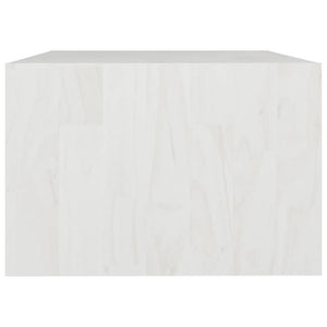 Weißer Couchtisch Kiefer Massivholz 75x50 cm