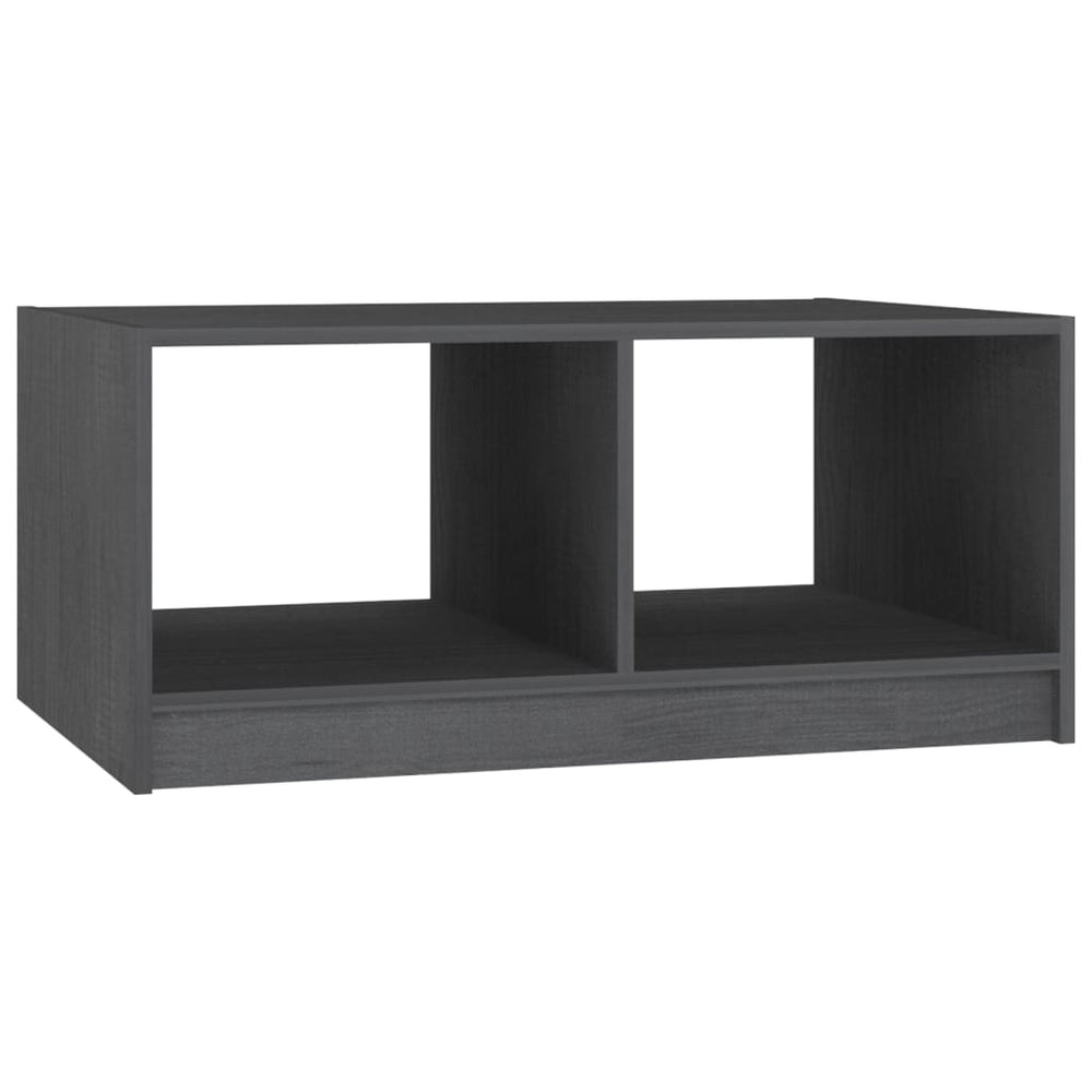 vidaXL Table basse grise 75x50x33,5 cm en pin massif