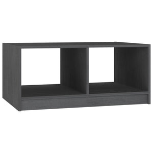 Grauer Couchtisch Kiefer Massivholz 75x50 cm