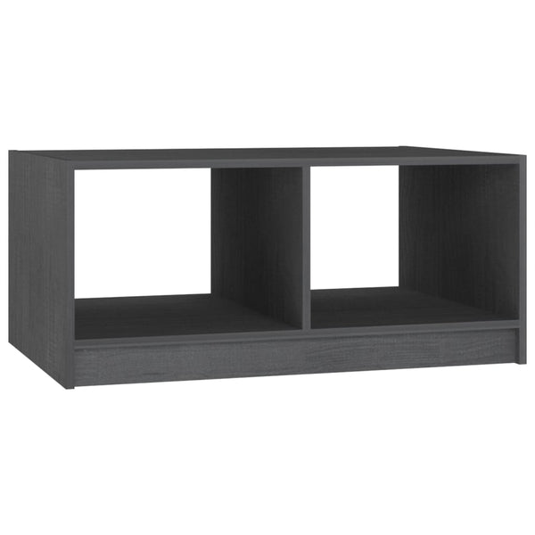 Grauer Couchtisch Kiefer Massivholz 75x50 cm