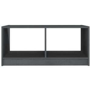 Grauer Couchtisch Kiefer Massivholz 75x50 cm
