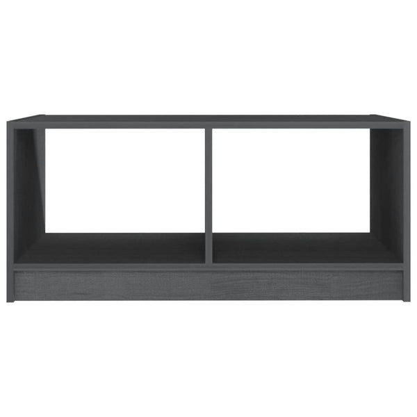 Grauer Couchtisch Kiefer Massivholz 75x50 cm