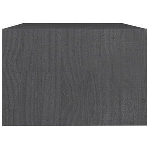 Grauer Couchtisch Kiefer Massivholz 75x50 cm