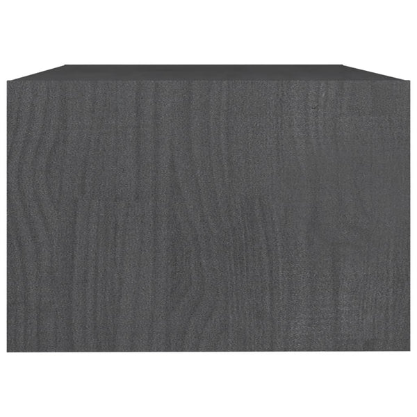 Grauer Couchtisch Kiefer Massivholz 75x50 cm