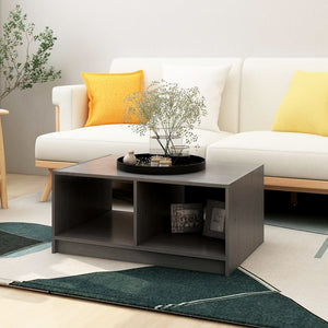 Grauer Couchtisch Kiefer Massivholz 75x50 cm